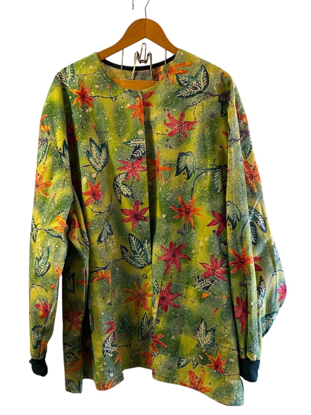 Women's Working Scrubs by White Swan Scrub Jacket Easy Snap Closure Size 5X